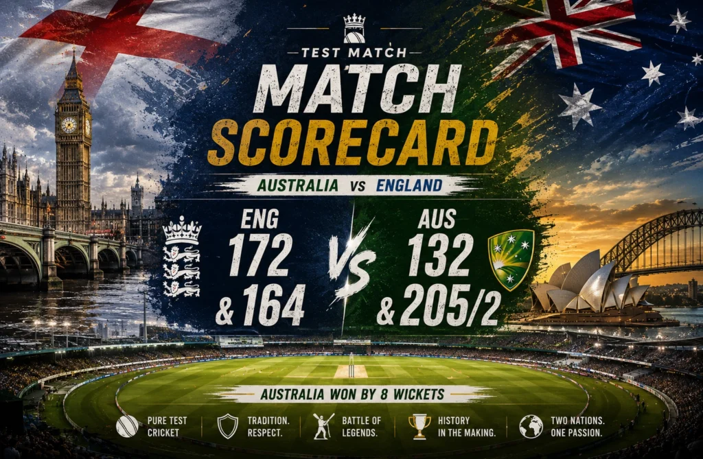 Australian Men’s Cricket Team Vs England Cricket Team Match Scorecard: A Complete Analysis of The Ashes 2025-26