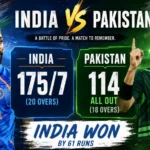 India National Cricket Team Vs Pakistan National Cricket Team Match Scorecard