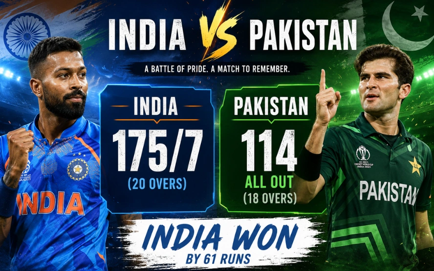 India National Cricket Team Vs Pakistan National Cricket Team Match Scorecard