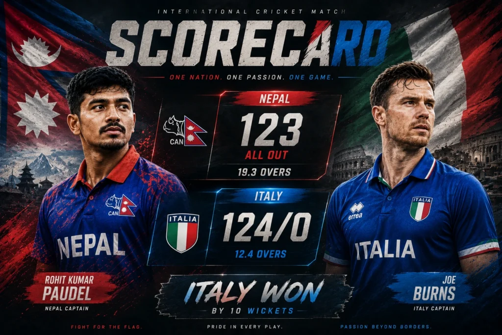 Nepal National Cricket Team Vs Italy National Cricket Team Match Scorecard