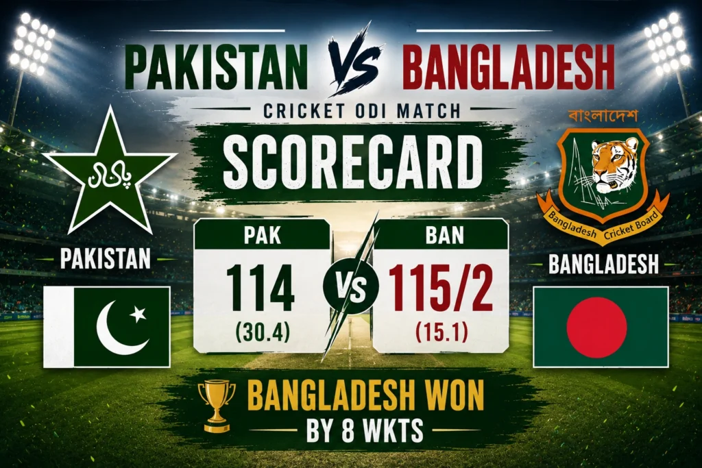 Pakistan National Cricket Team Vs Bangladesh National Cricket Team Match Scorecard